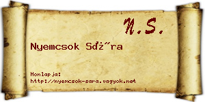 Nyemcsok Sára névjegykártya