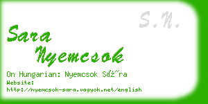 sara nyemcsok business card